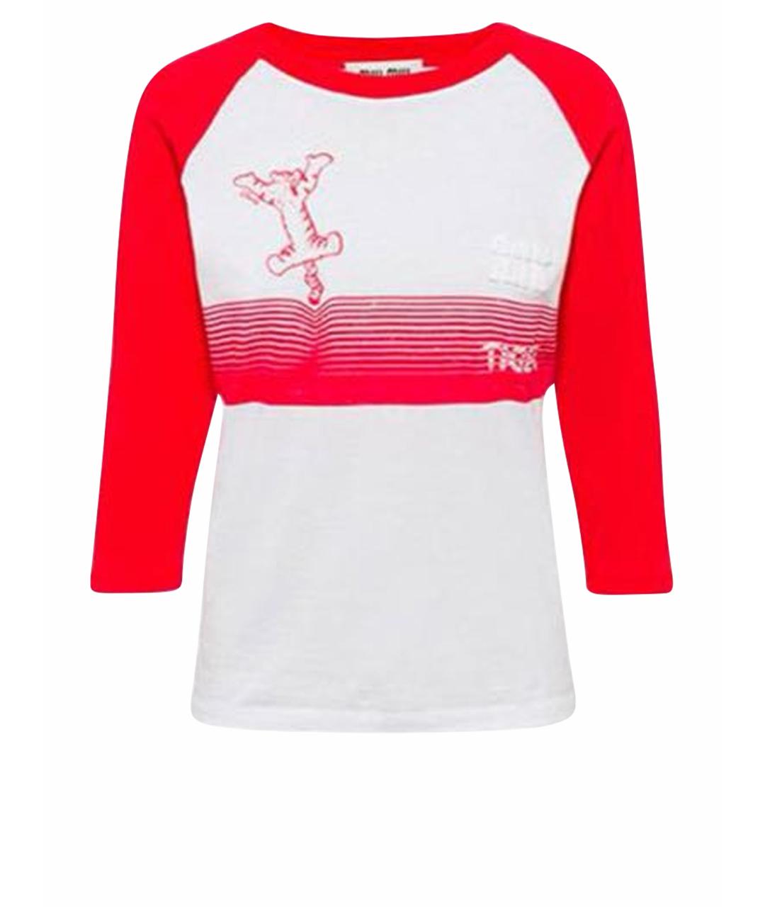 MIU MIU Белая хлопковая футболка, фото 1