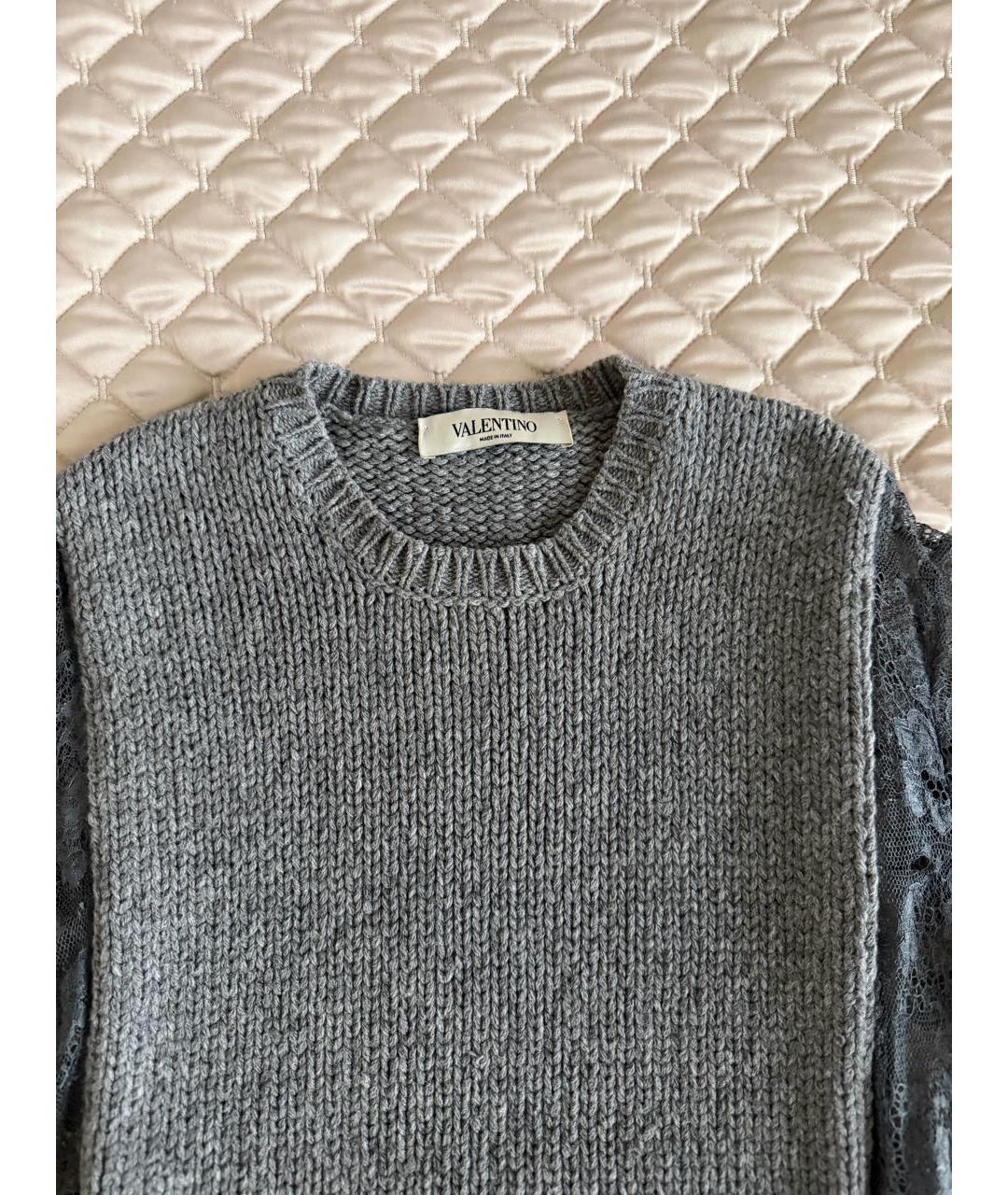 VALENTINO Серый шерстяной джемпер / свитер, фото 3