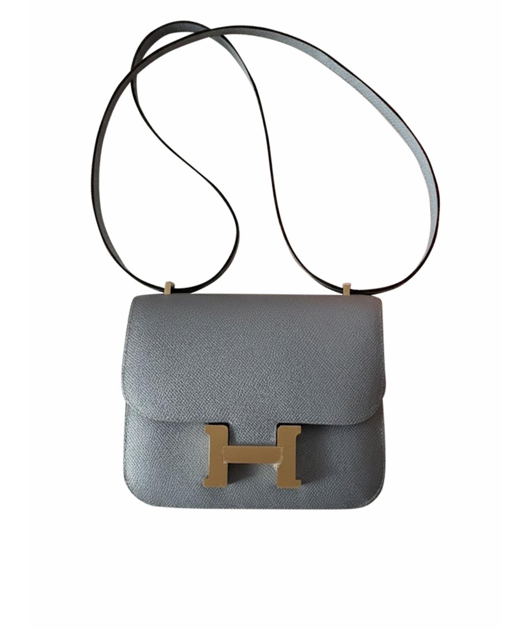 HERMES Серая кожаная сумка через плечо, фото 1