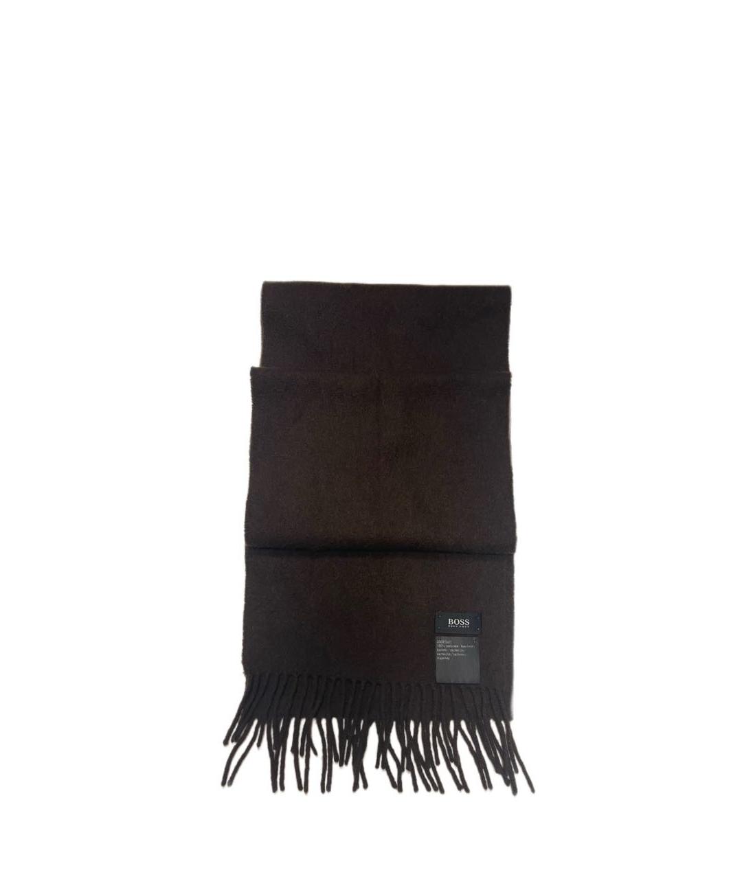 HUGO BOSS Коричневый кашемировый шарф, фото 3