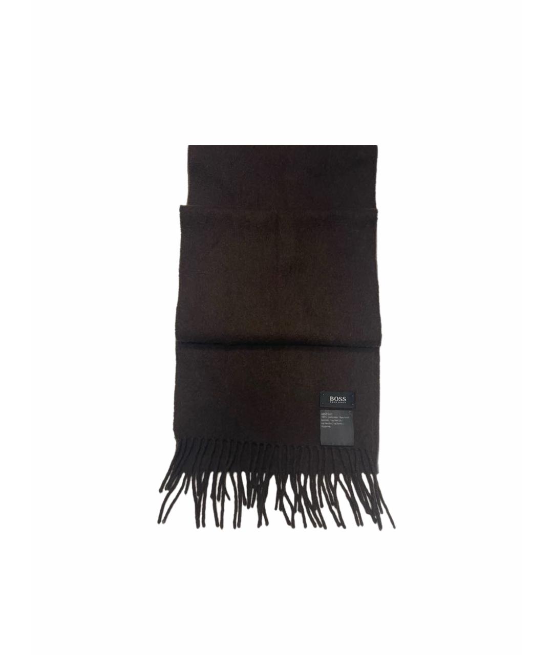 HUGO BOSS Коричневый кашемировый шарф, фото 1