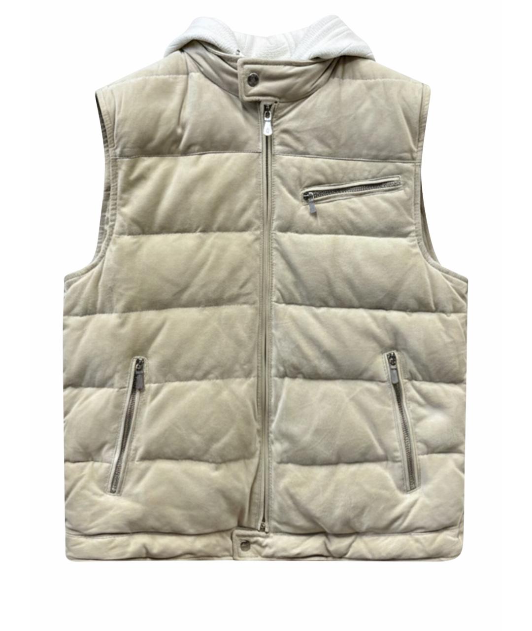 ELEVENTY Бежевый замшевый жилет, фото 1