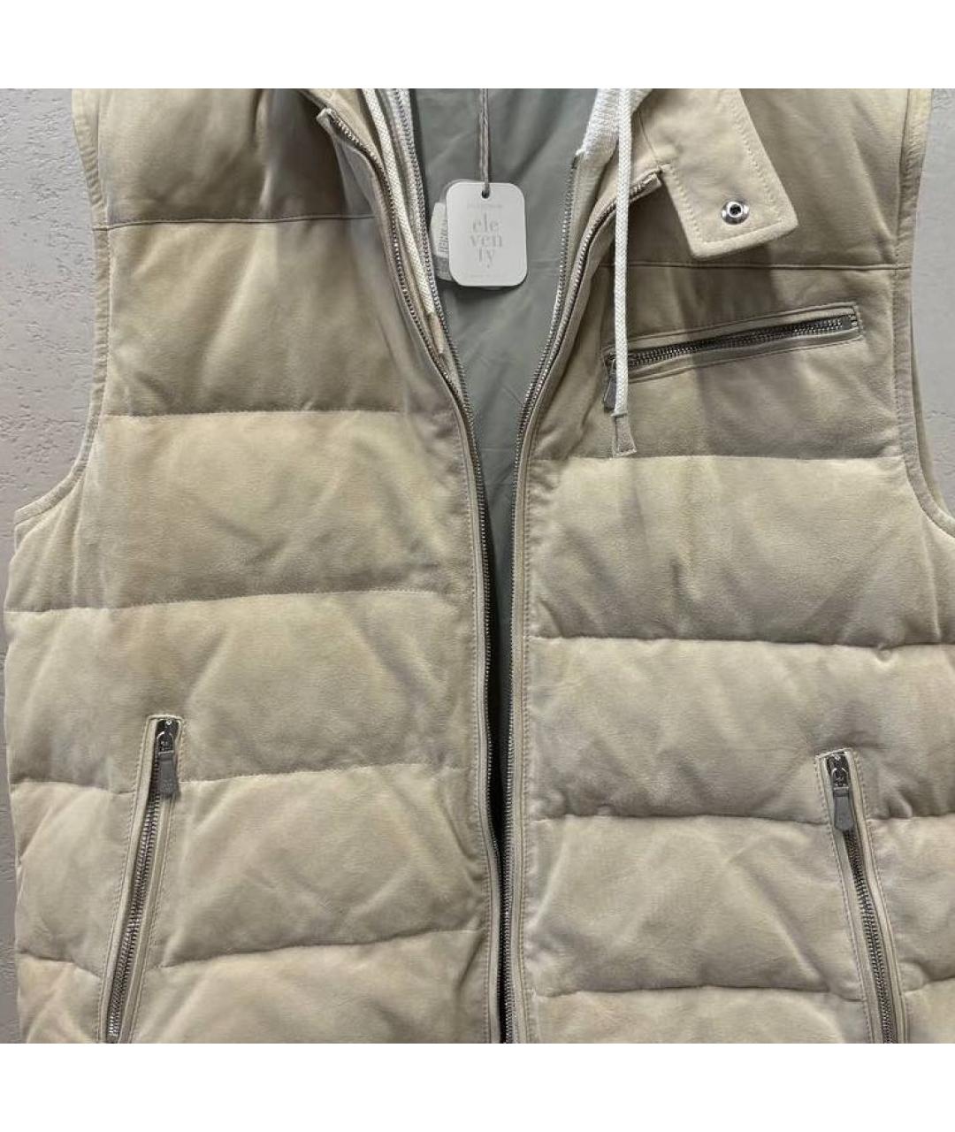 ELEVENTY Бежевый замшевый жилет, фото 4