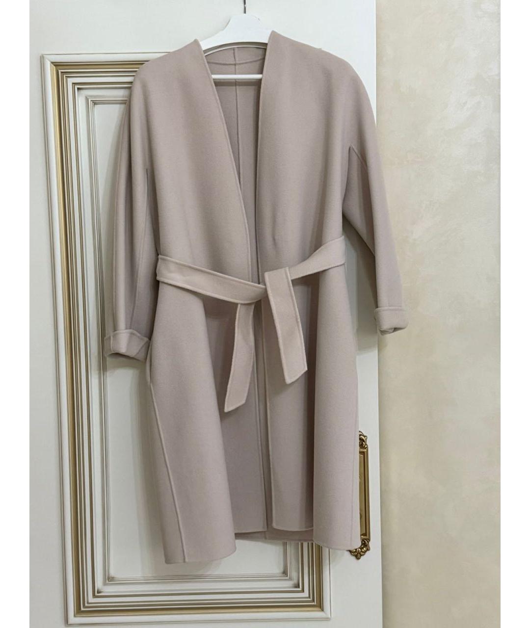 'S MAX MARA Бежевое шерстяное пальто, фото 5