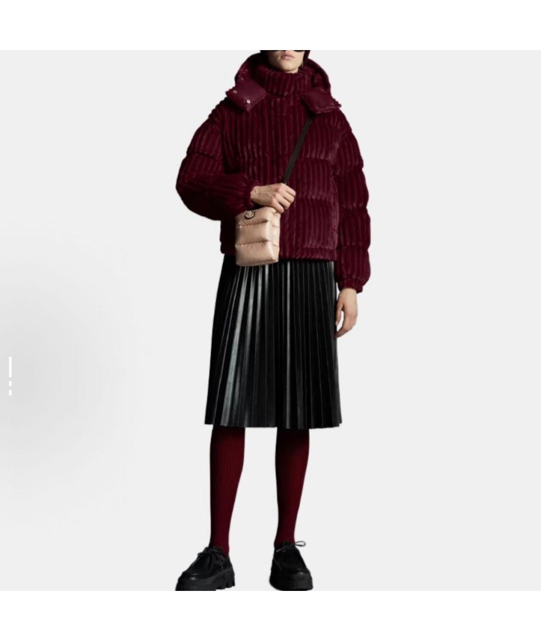 MONCLER Бордовый пуховик, фото 3
