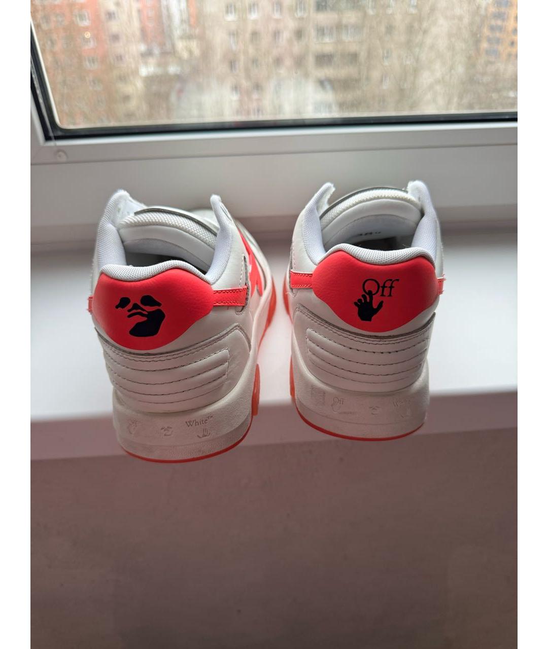 OFF-WHITE Белые кожаные кроссовки, фото 4