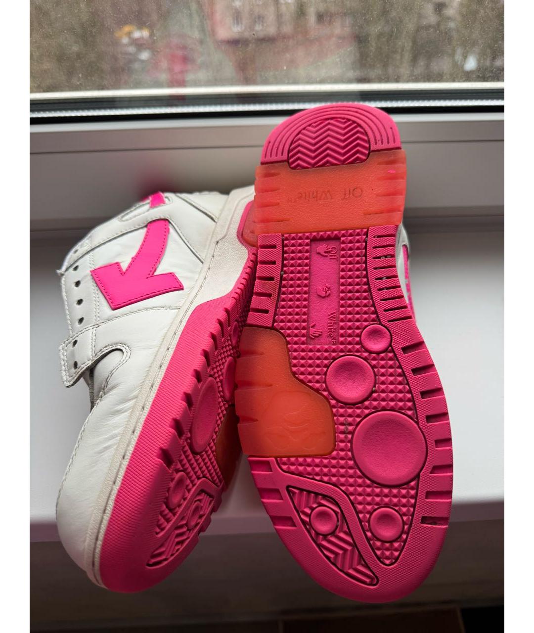 OFF-WHITE Белые кожаные кроссовки, фото 3