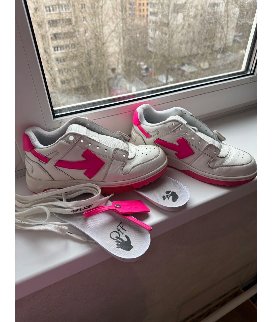 OFF-WHITE Белые кожаные кроссовки, фото 6