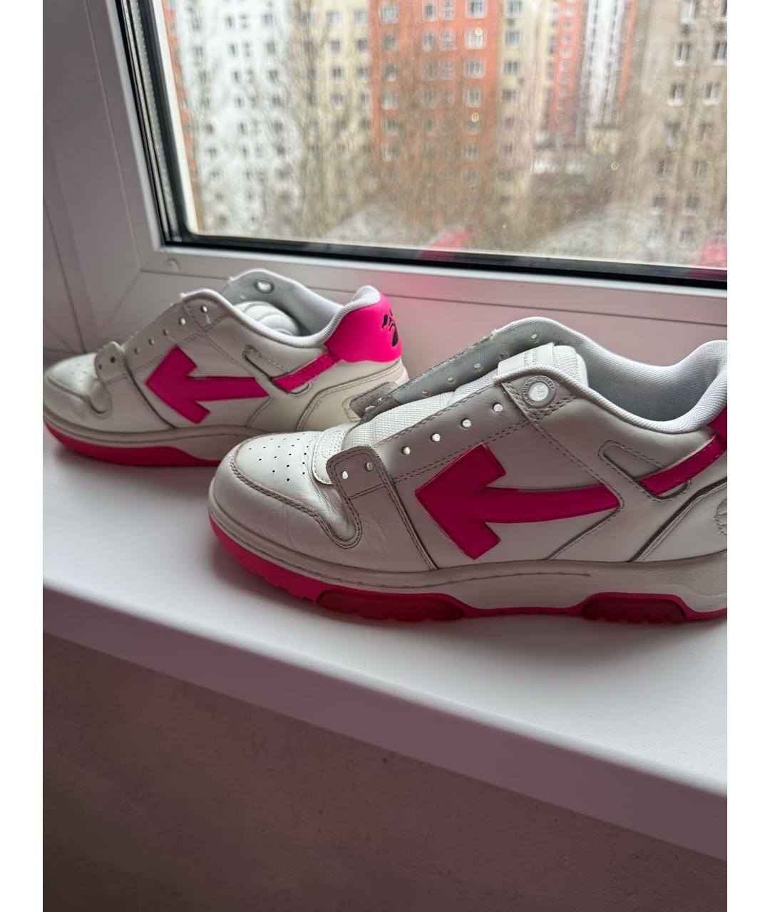 OFF-WHITE Белые кожаные кроссовки, фото 2