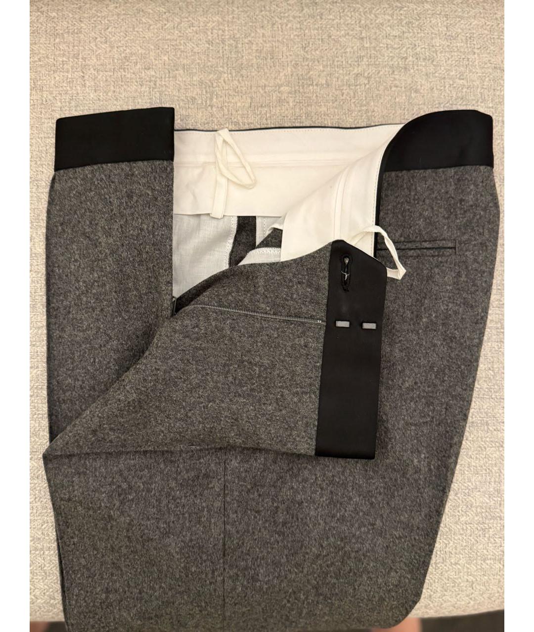 CELINE Серые шерстяные брюки узкие, фото 5