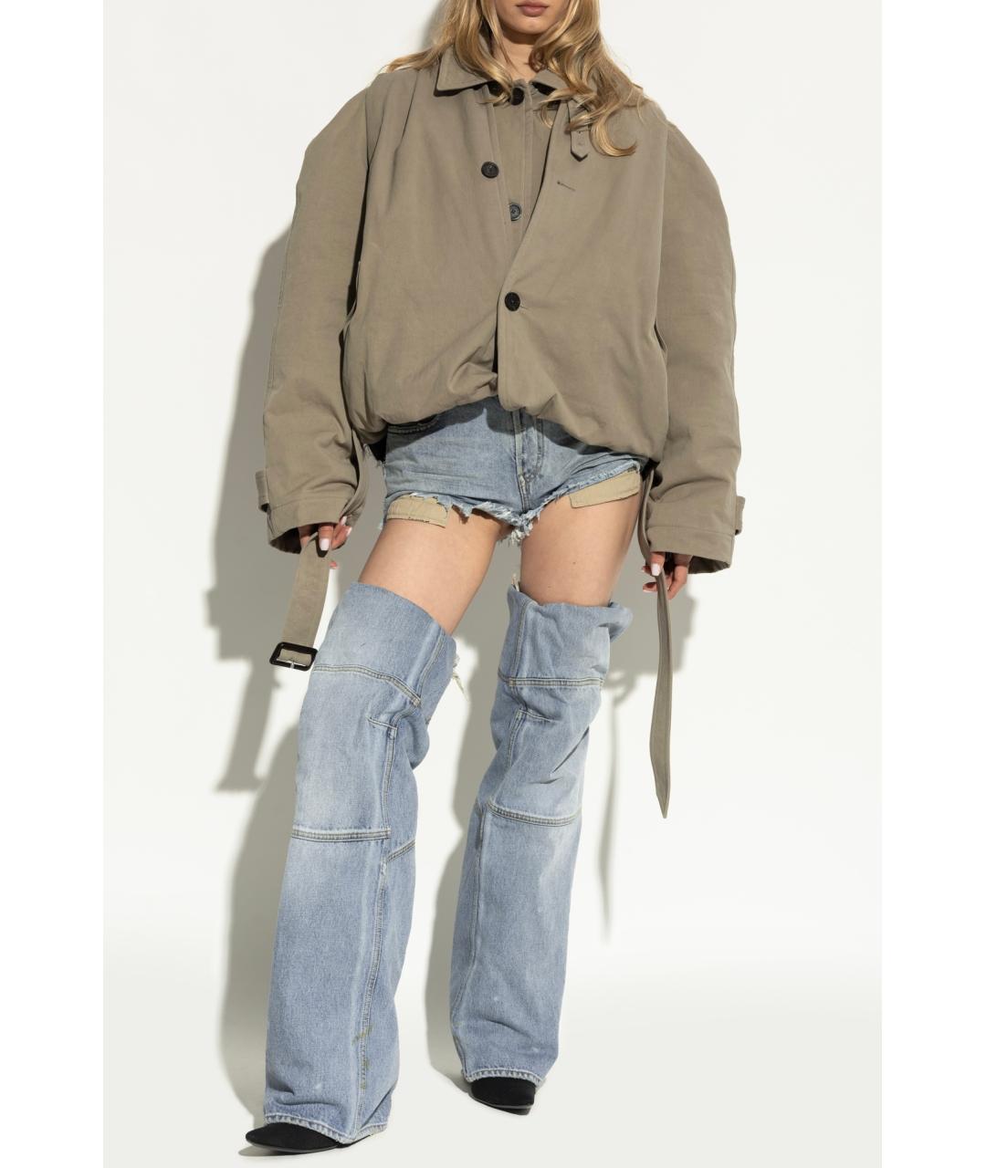 BALENCIAGA Голубые текстильные ботфорты, фото 5