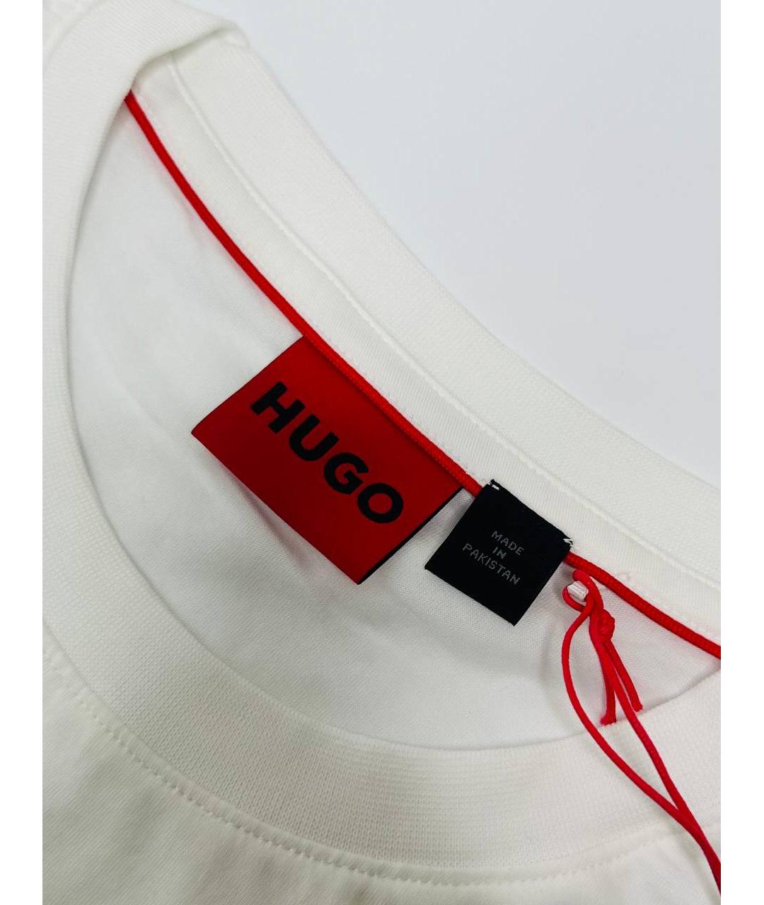 HUGO BOSS Белая хлопковая футболка, фото 4