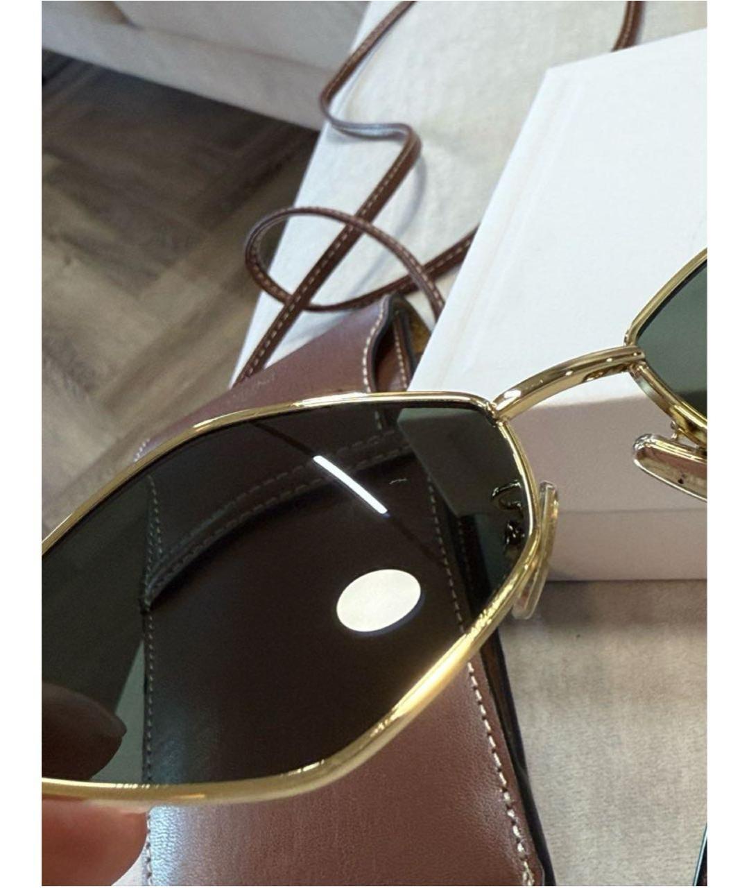 CELINE Золотые металлические солнцезащитные очки, фото 5