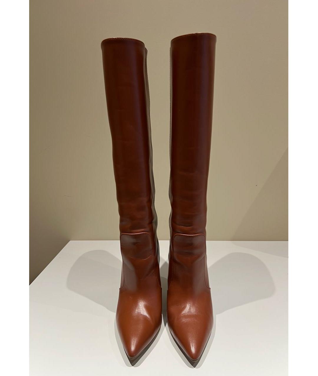 STUART WEITZMAN Коричневые кожаные сапоги, фото 2