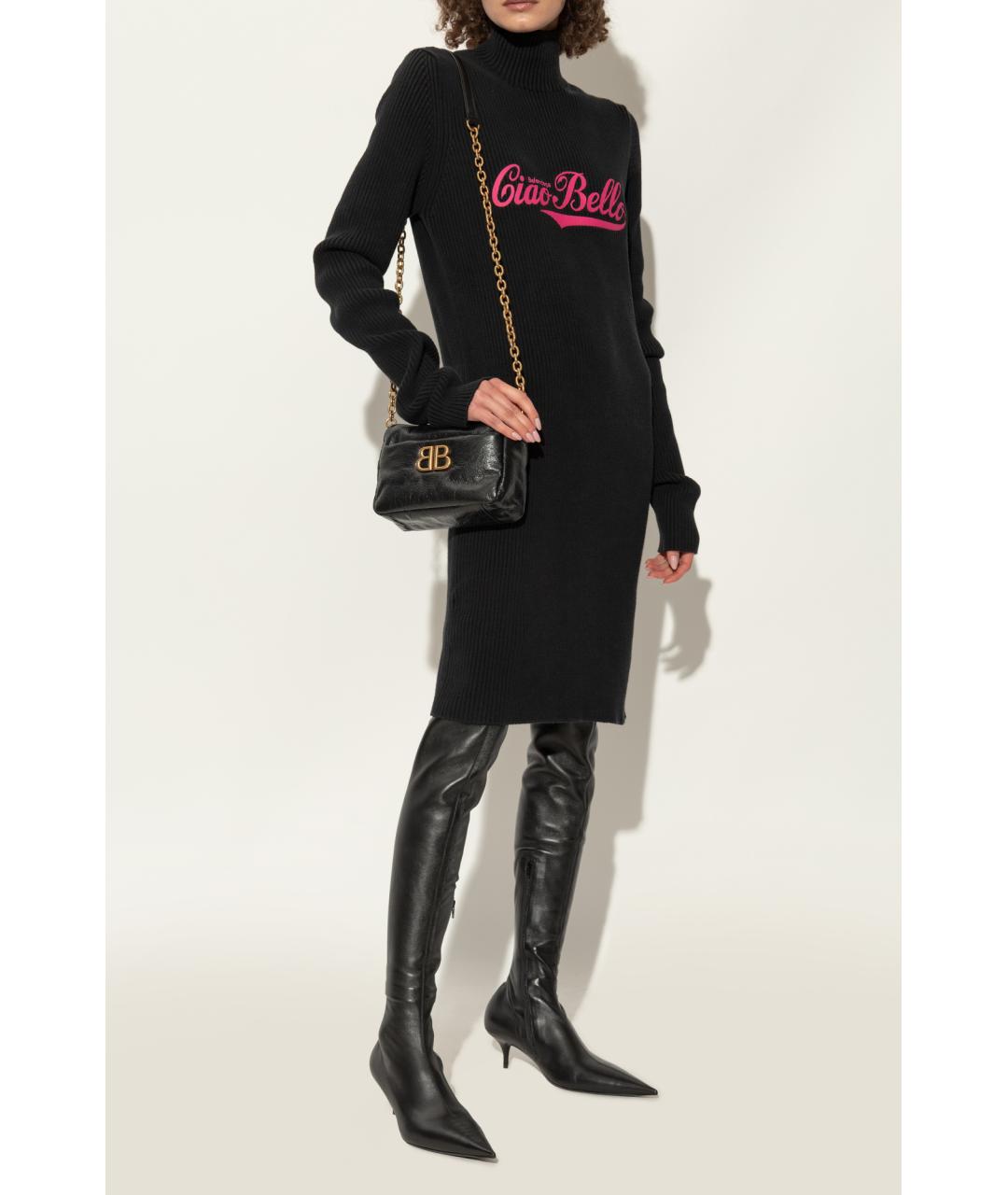 BALENCIAGA Черные кожаные ботфорты, фото 6