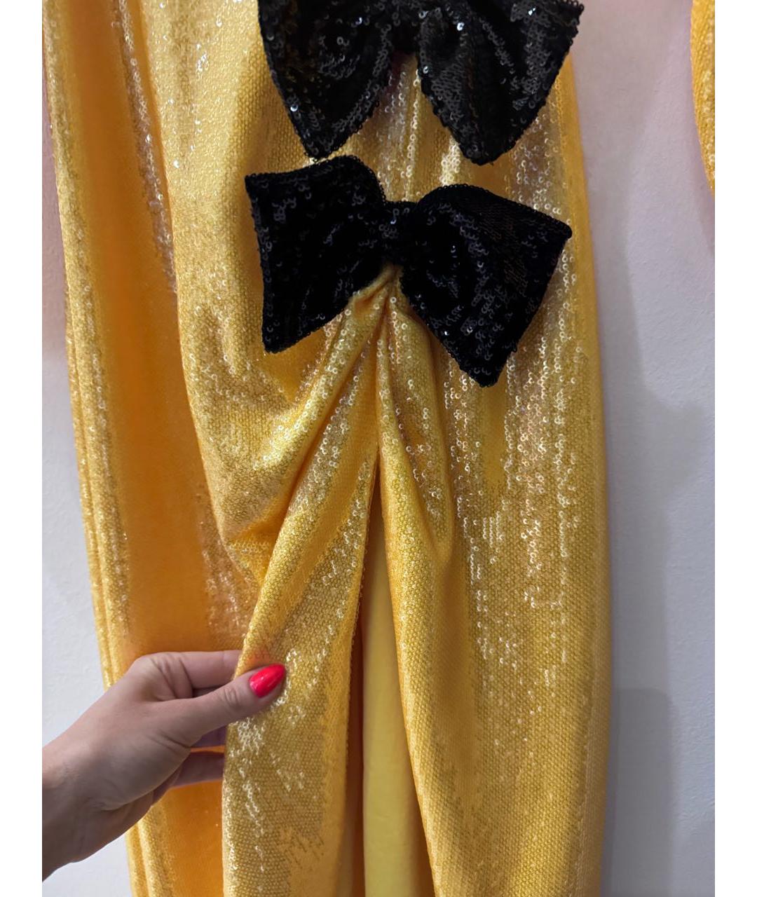 KALMANOVICH Желтое шелковое вечернее платье, фото 5