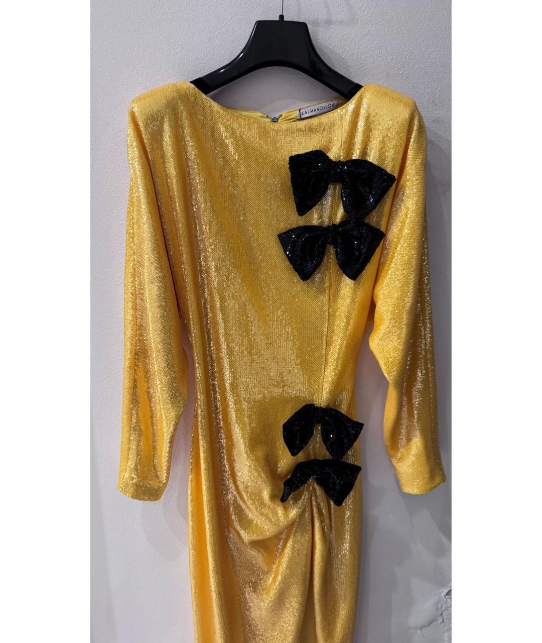 KALMANOVICH Желтое шелковое вечернее платье, фото 2