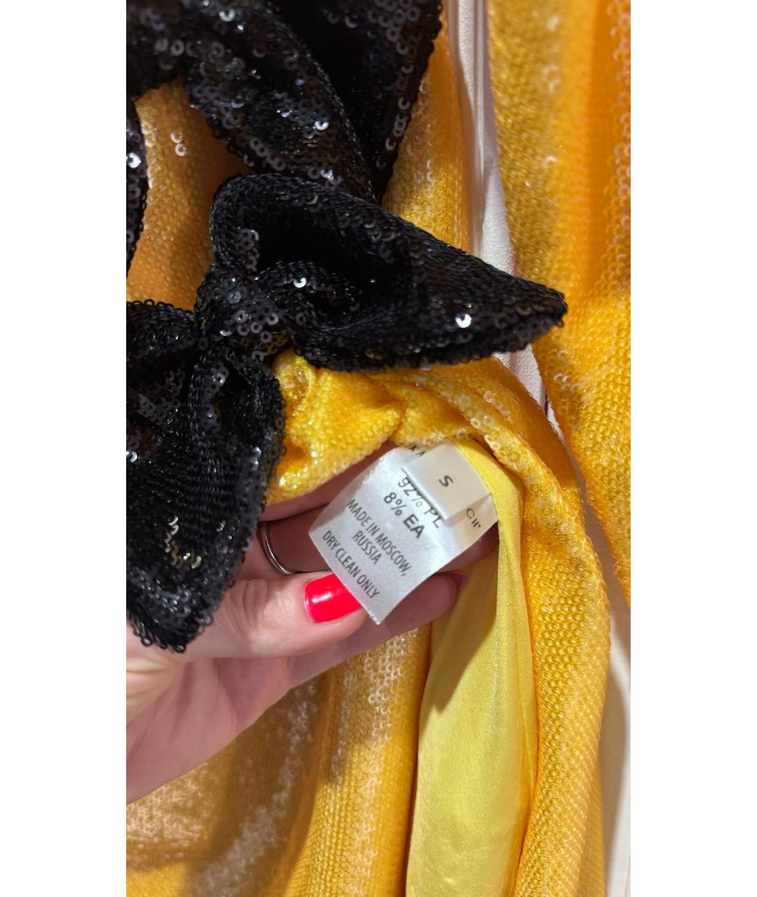 KALMANOVICH Желтое шелковое вечернее платье, фото 7