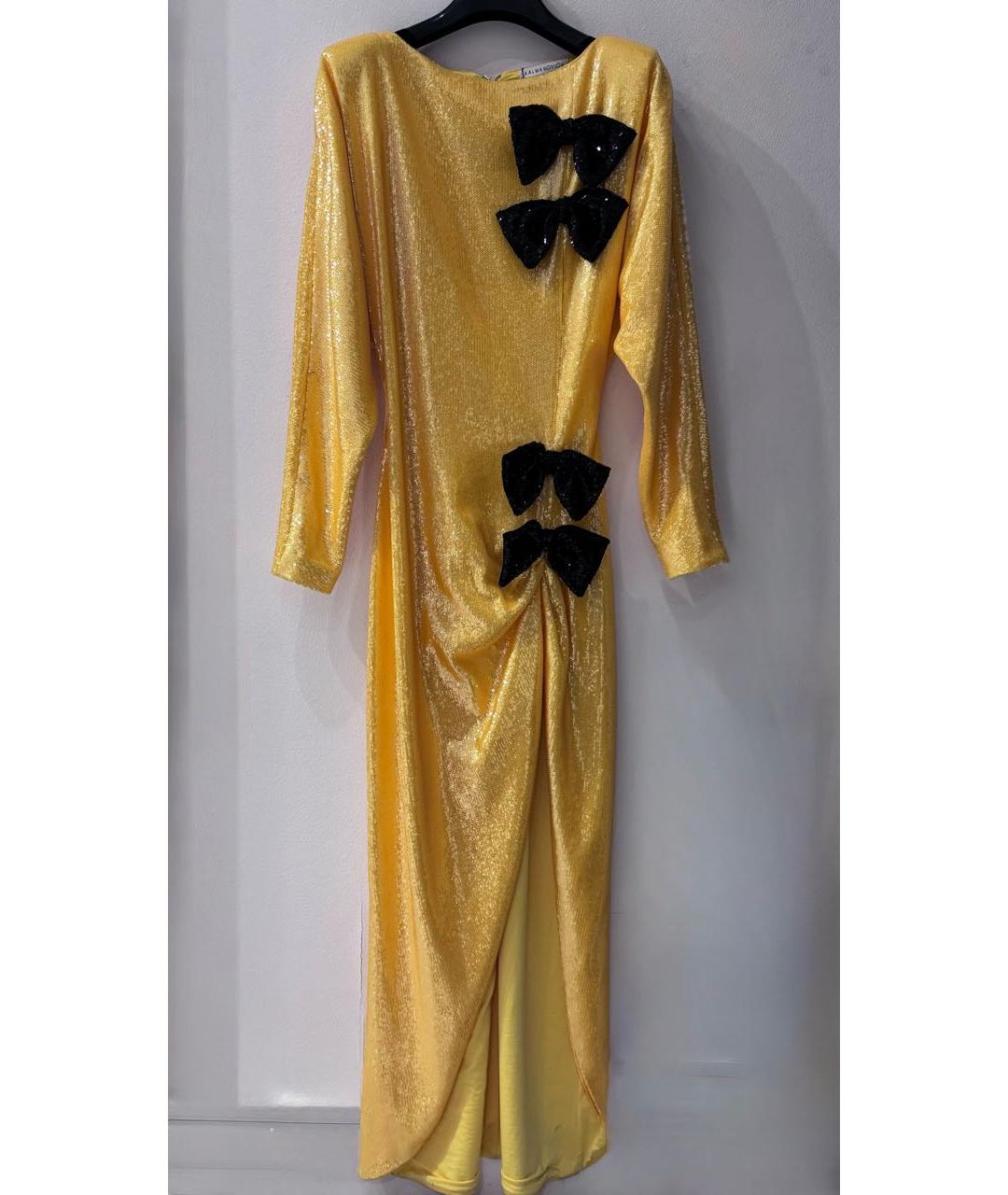 KALMANOVICH Желтое шелковое вечернее платье, фото 8