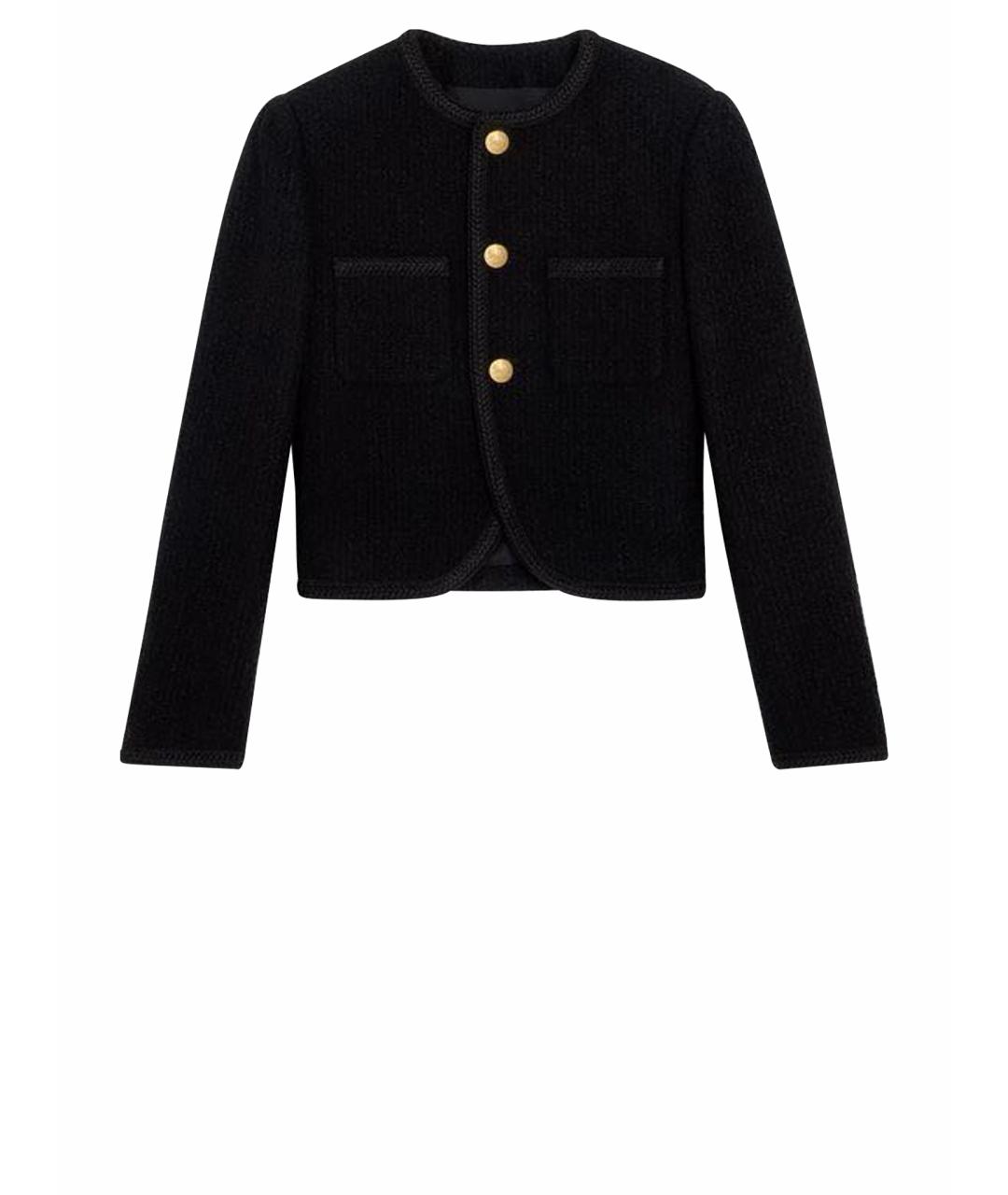 CELINE Черный твидовый жакет/пиджак, фото 1