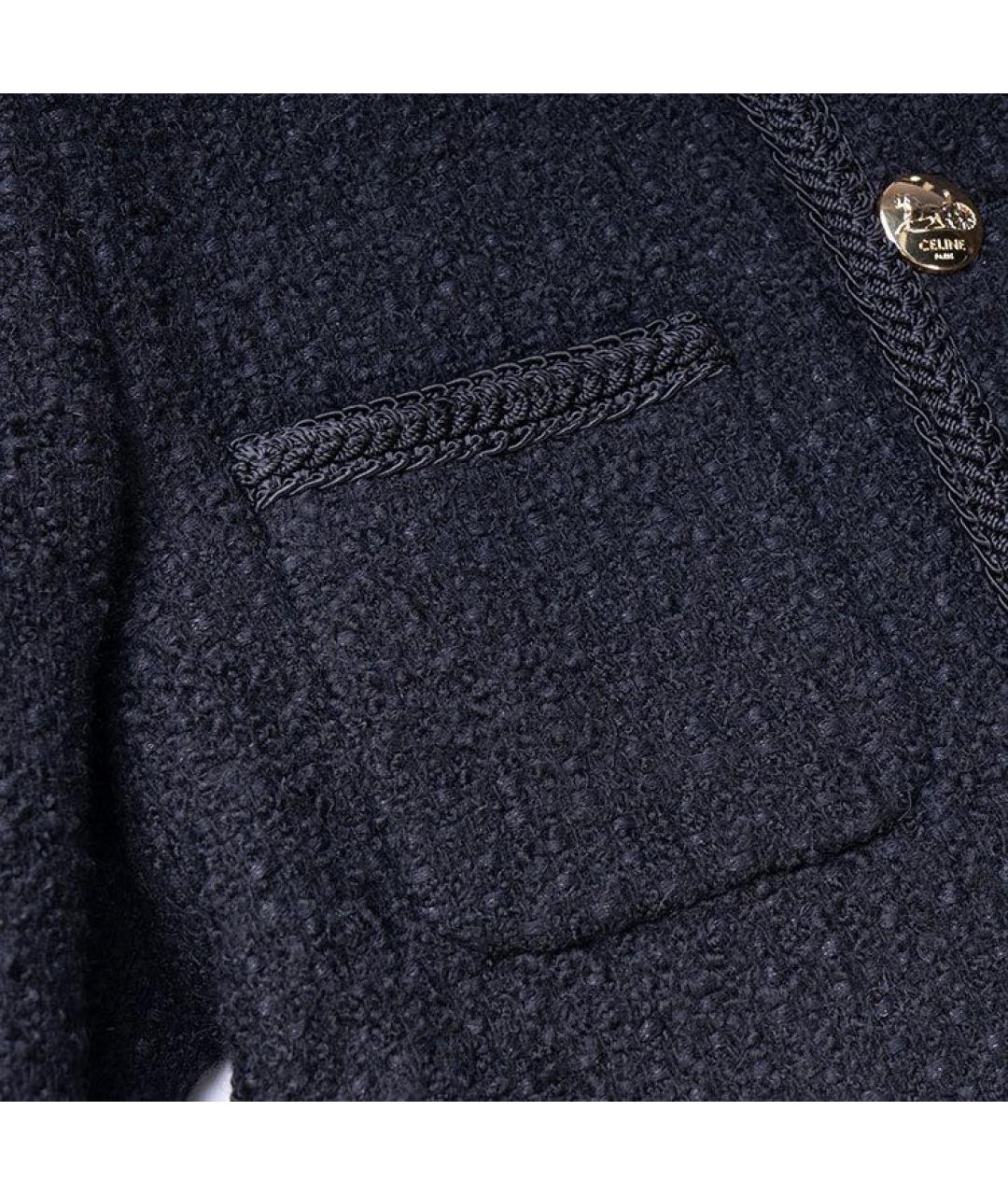CELINE Черный твидовый жакет/пиджак, фото 3