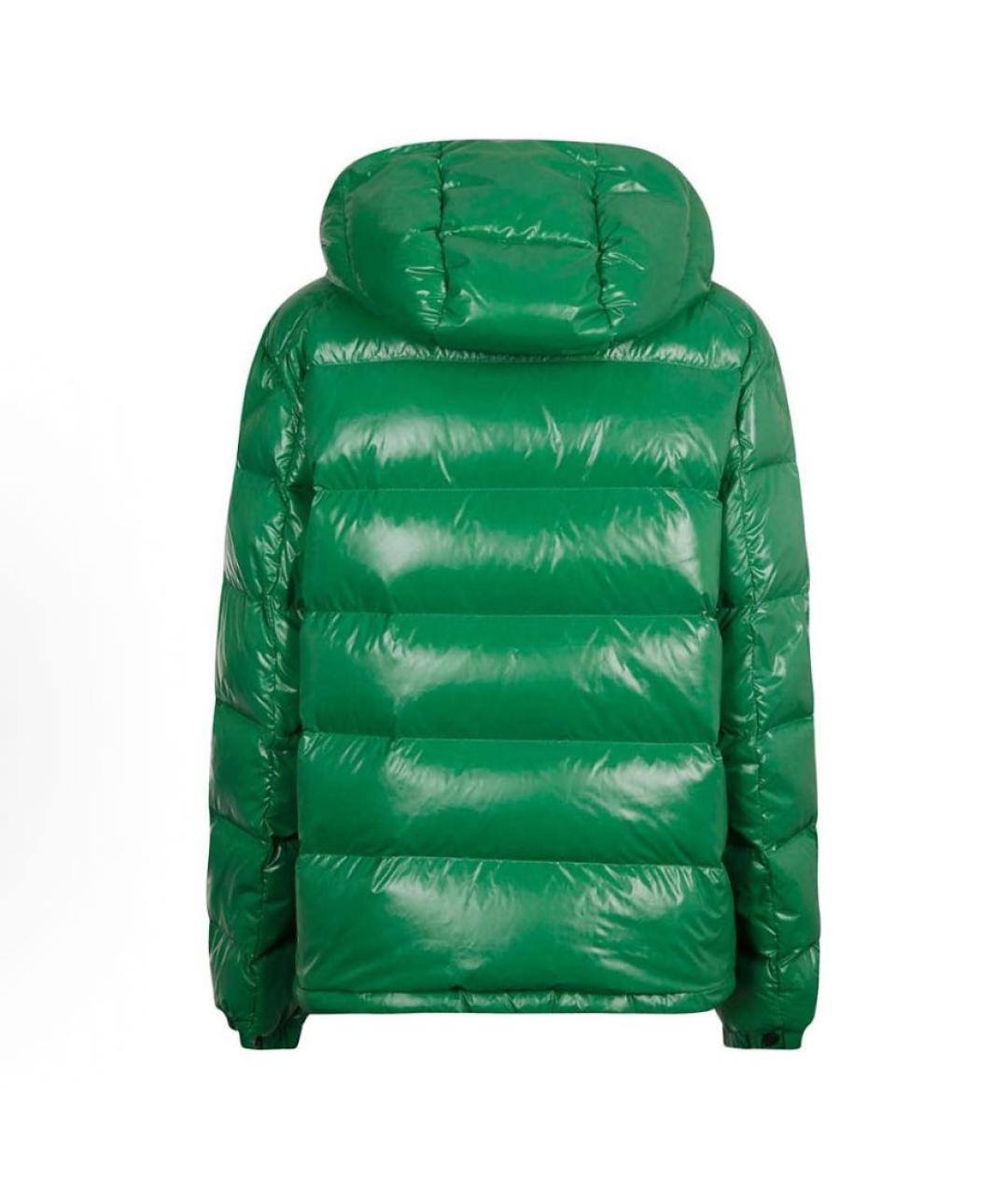 MONCLER Зеленый полиэстеровый пуховик, фото 2