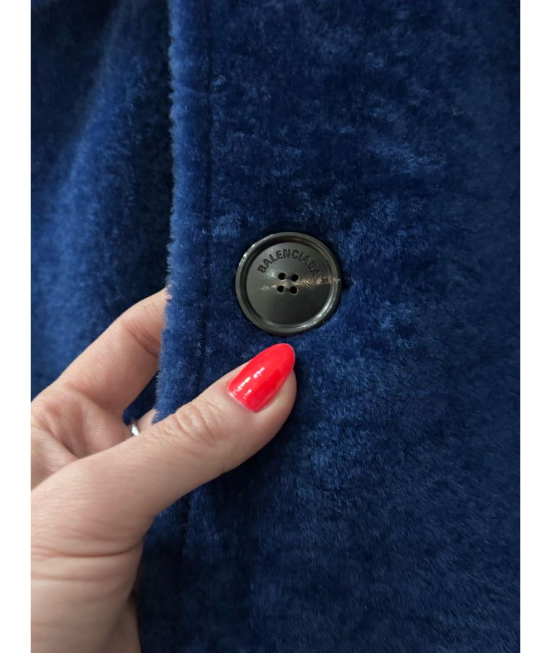BALENCIAGA Темно-синяя меховая дубленка, фото 6