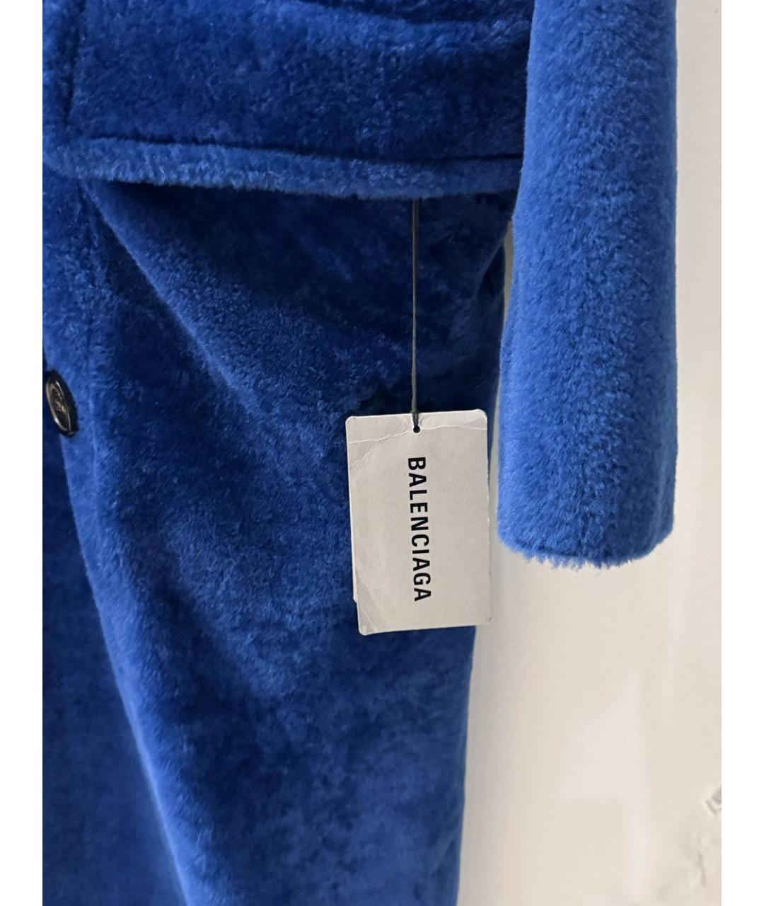 BALENCIAGA Темно-синяя меховая дубленка, фото 4