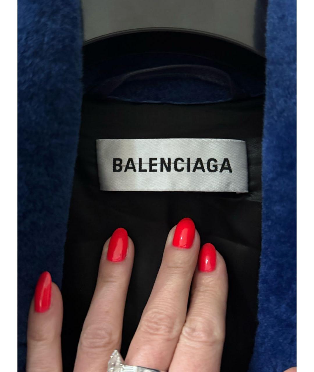 BALENCIAGA Темно-синяя меховая дубленка, фото 7
