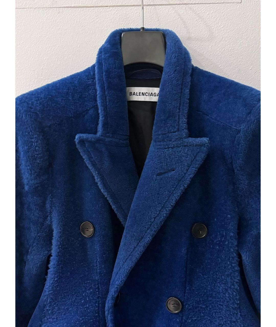BALENCIAGA Темно-синяя меховая дубленка, фото 2