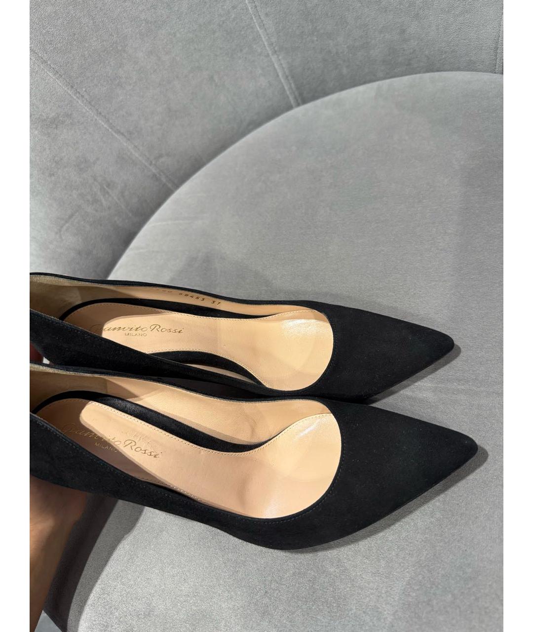 GIANVITO ROSSI Черные замшевые туфли, фото 5