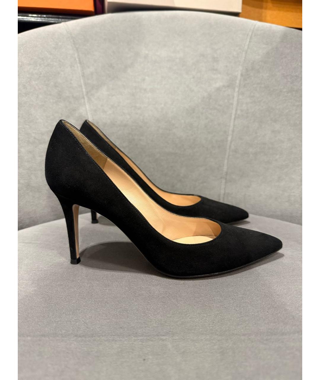 GIANVITO ROSSI Черные замшевые туфли, фото 8