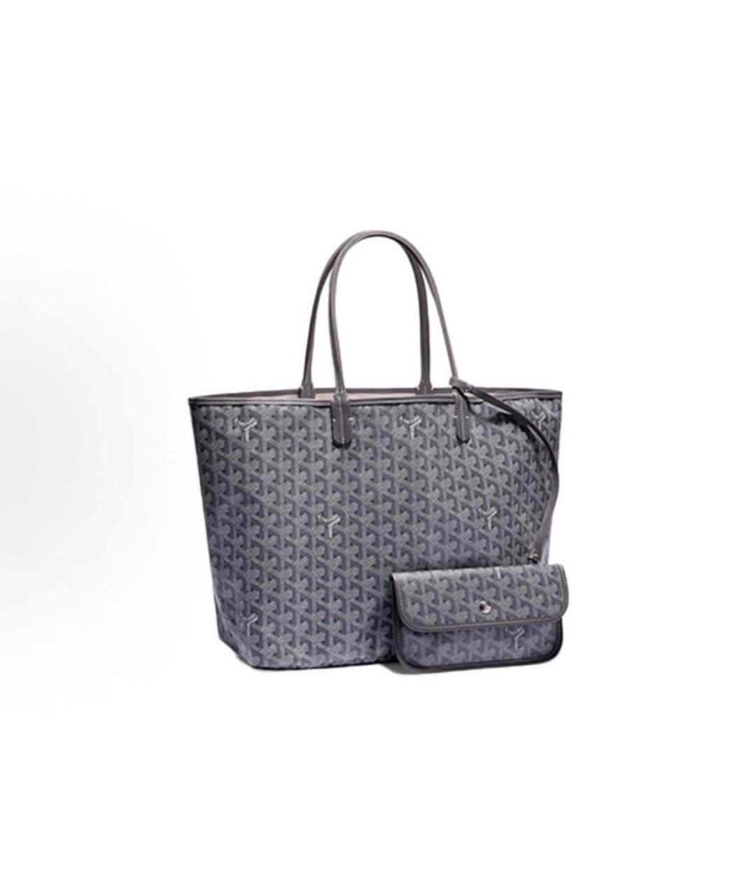GOYARD Серая кожаная сумка тоут, фото 5