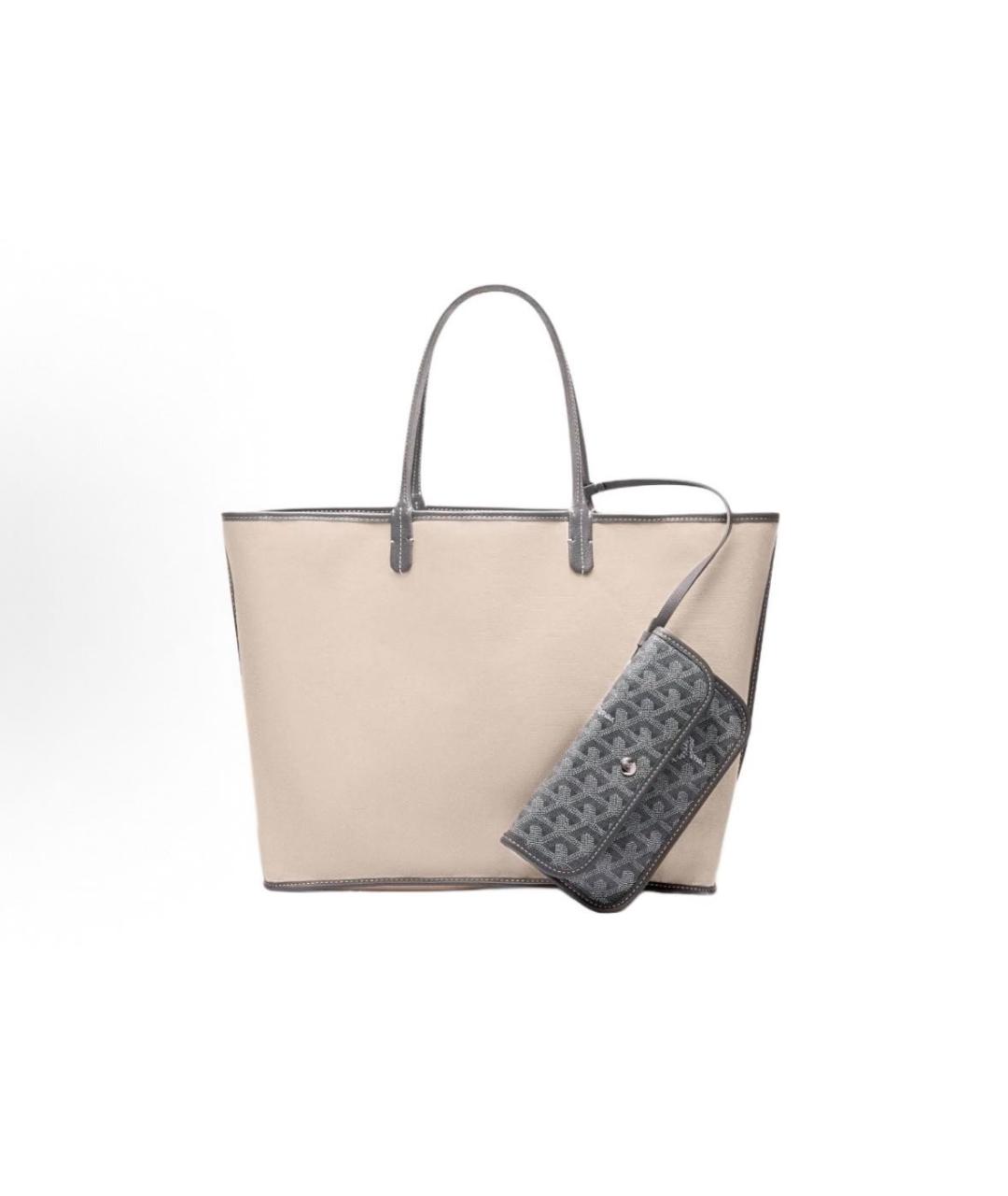 GOYARD Серая кожаная сумка тоут, фото 3