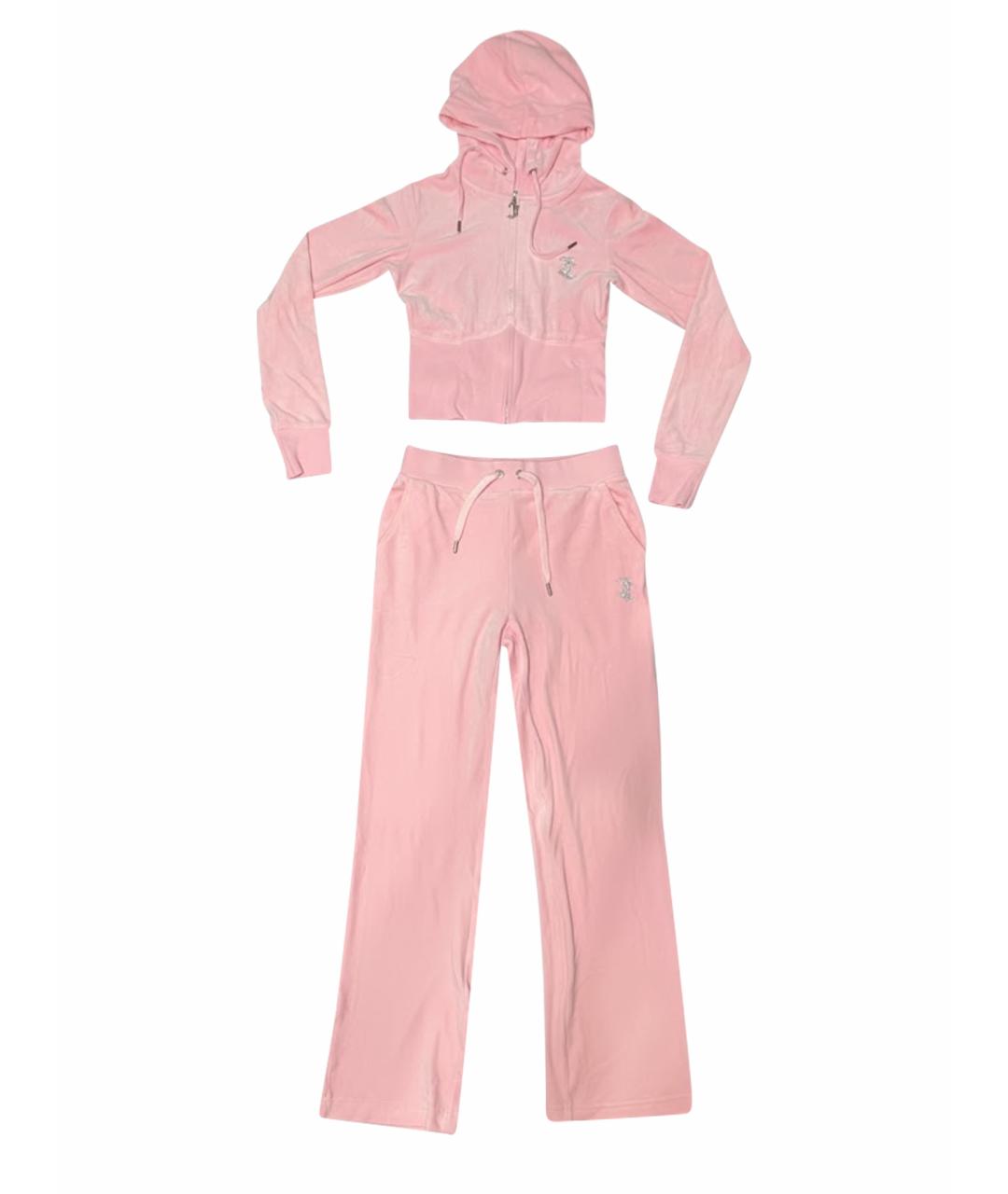 JUICY COUTURE Розовый велюровый костюм с брюками, фото 1