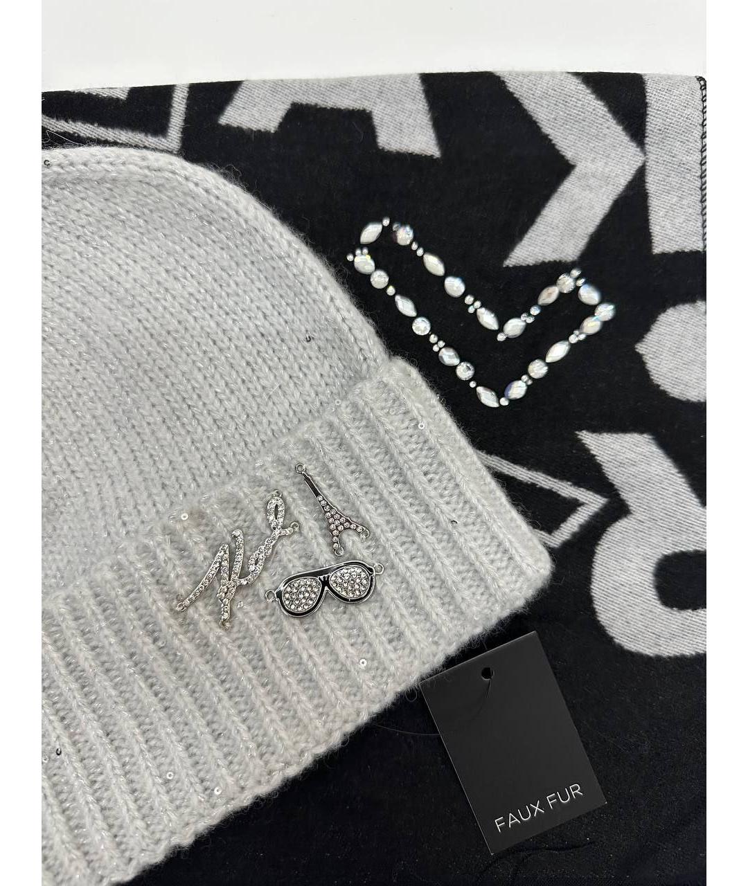 KARL LAGERFELD Серая шапка, фото 3