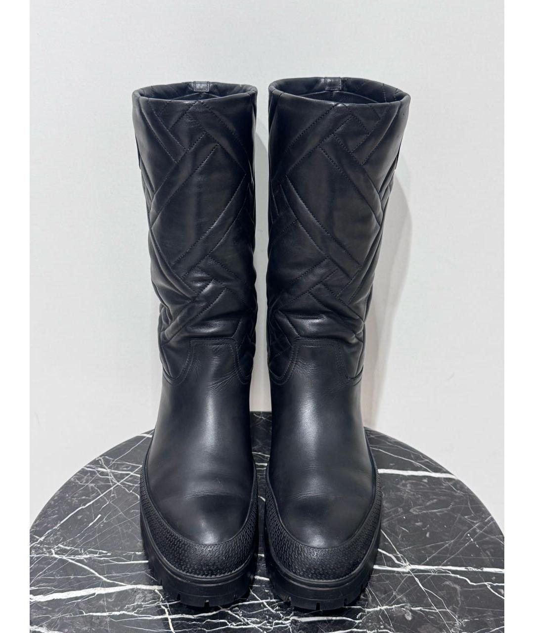 HERMES Черные кожаные сапоги, фото 3
