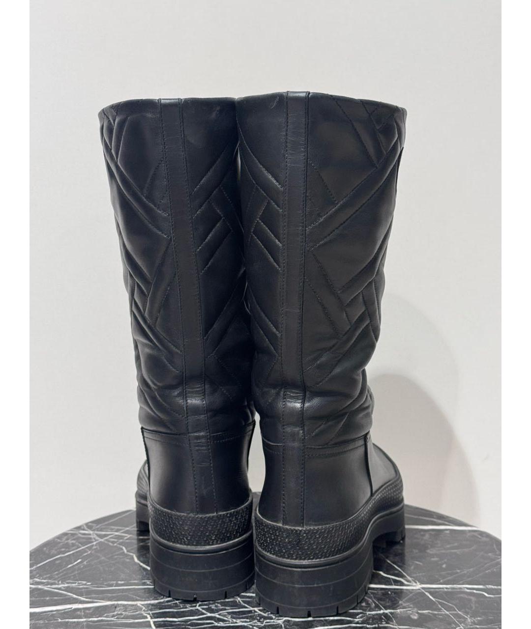 HERMES Черные кожаные сапоги, фото 7