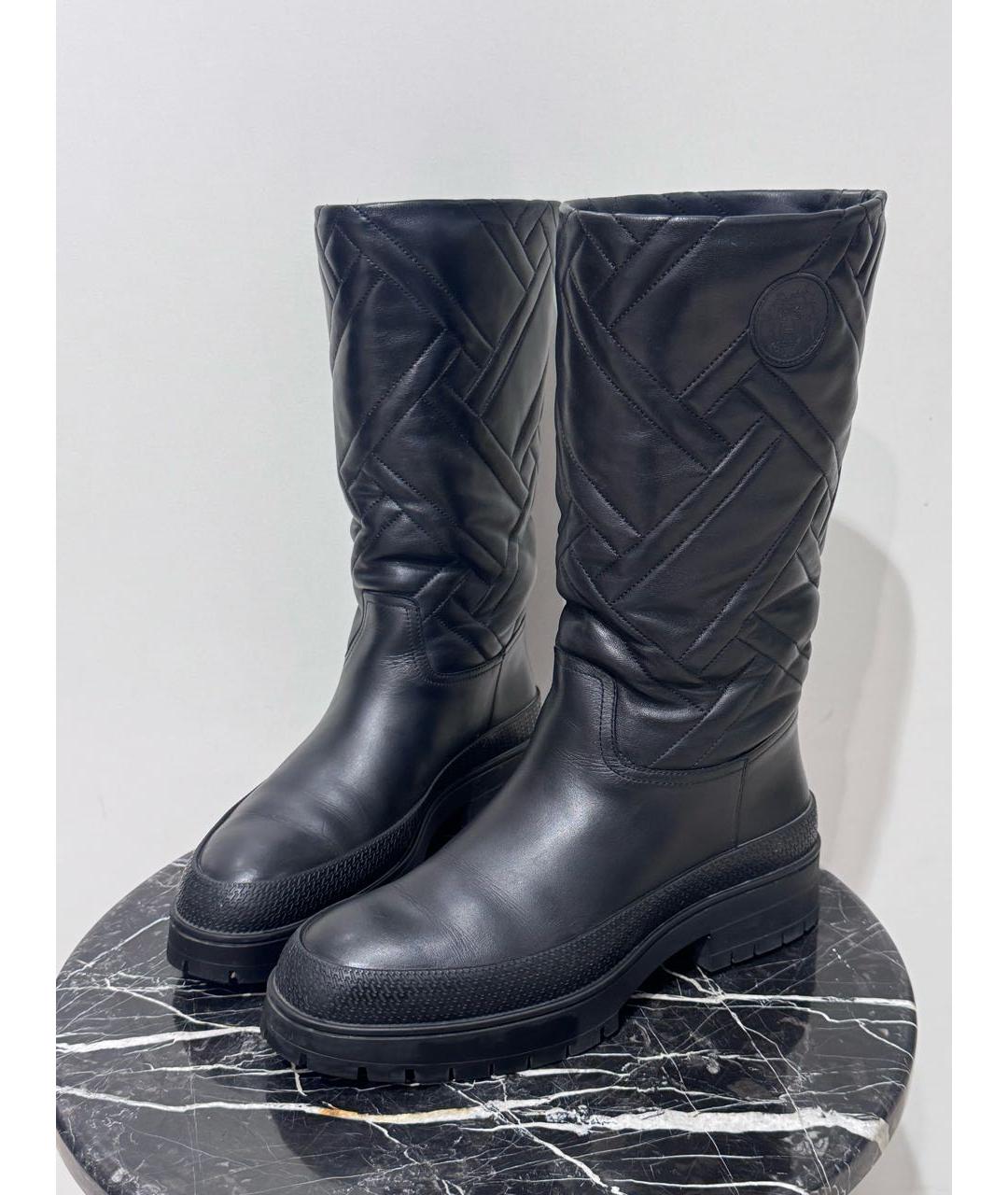 HERMES Черные кожаные сапоги, фото 4