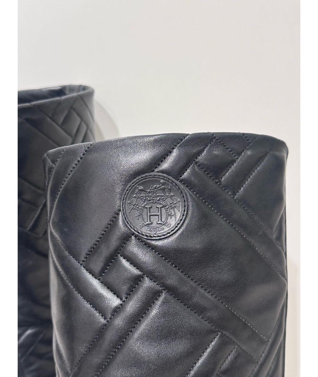 HERMES Черные кожаные сапоги, фото 5