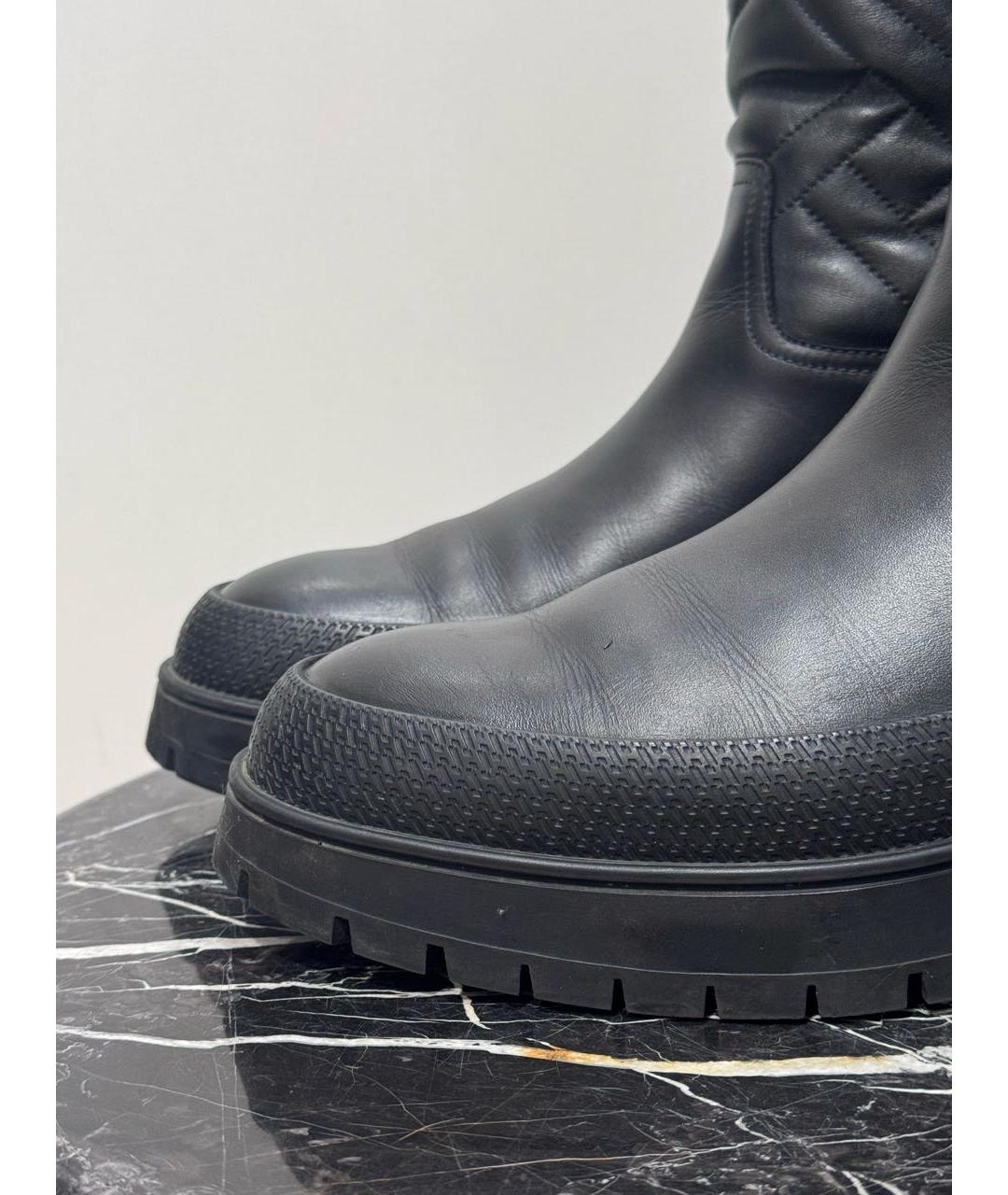 HERMES Черные кожаные сапоги, фото 6