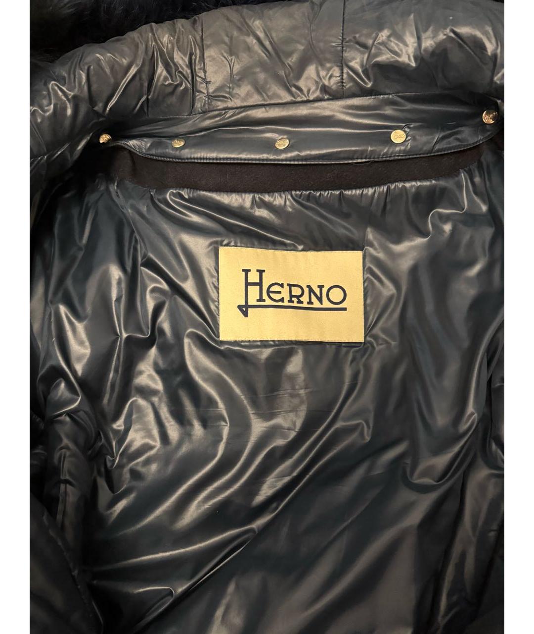 HERNO Синяя шерстяная парка, фото 4