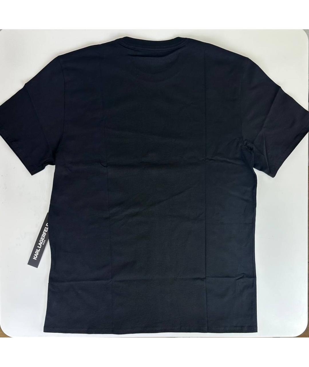 KARL LAGERFELD Черная хлопковая футболка, фото 3