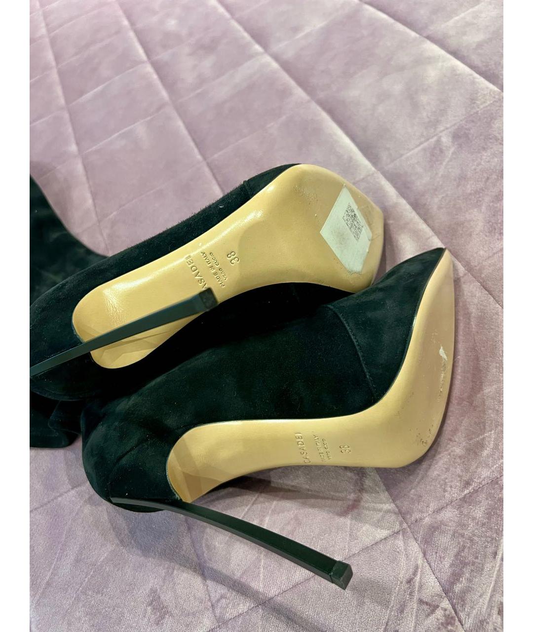 CASADEI Черные замшевые ботфорты, фото 7