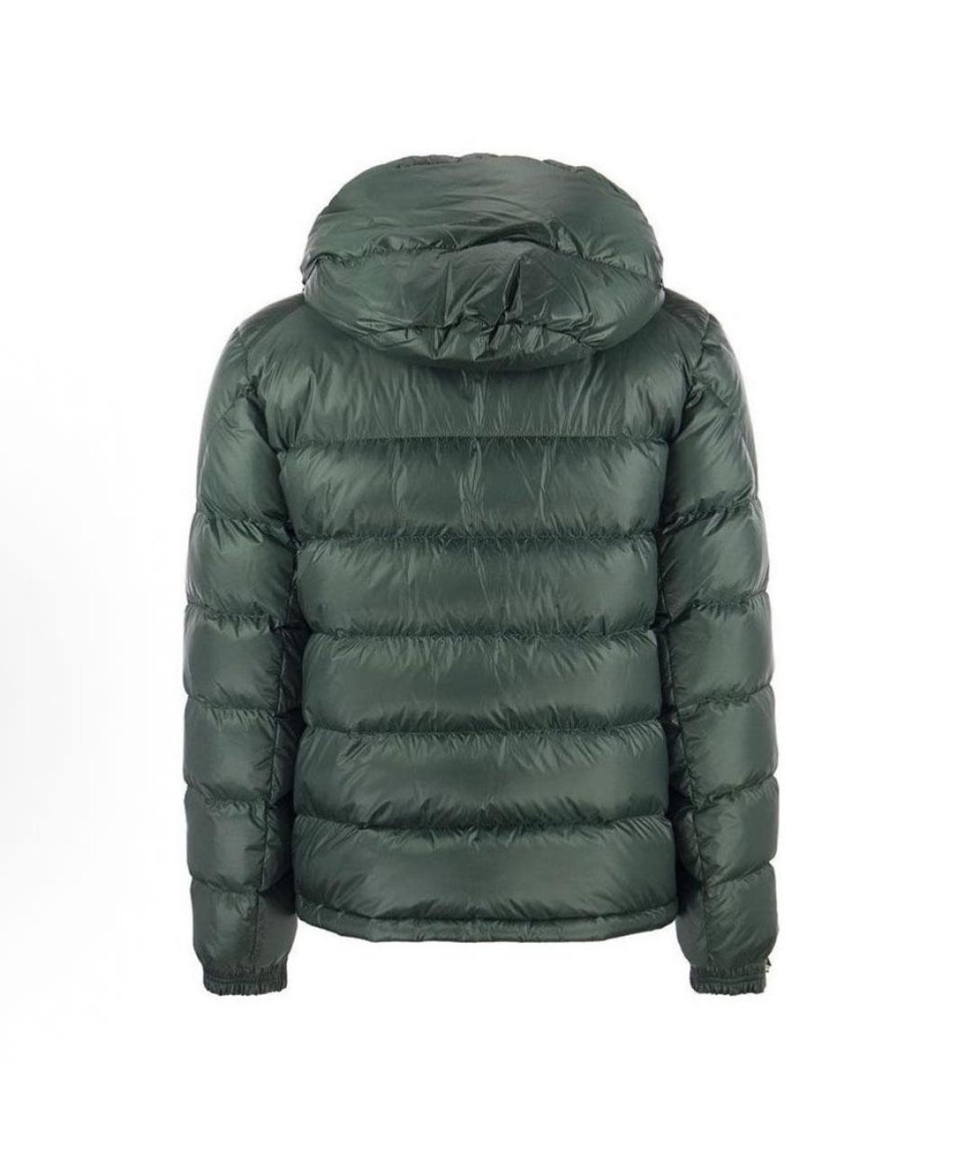 MONCLER Зеленый полиэстеровый пуховик, фото 2