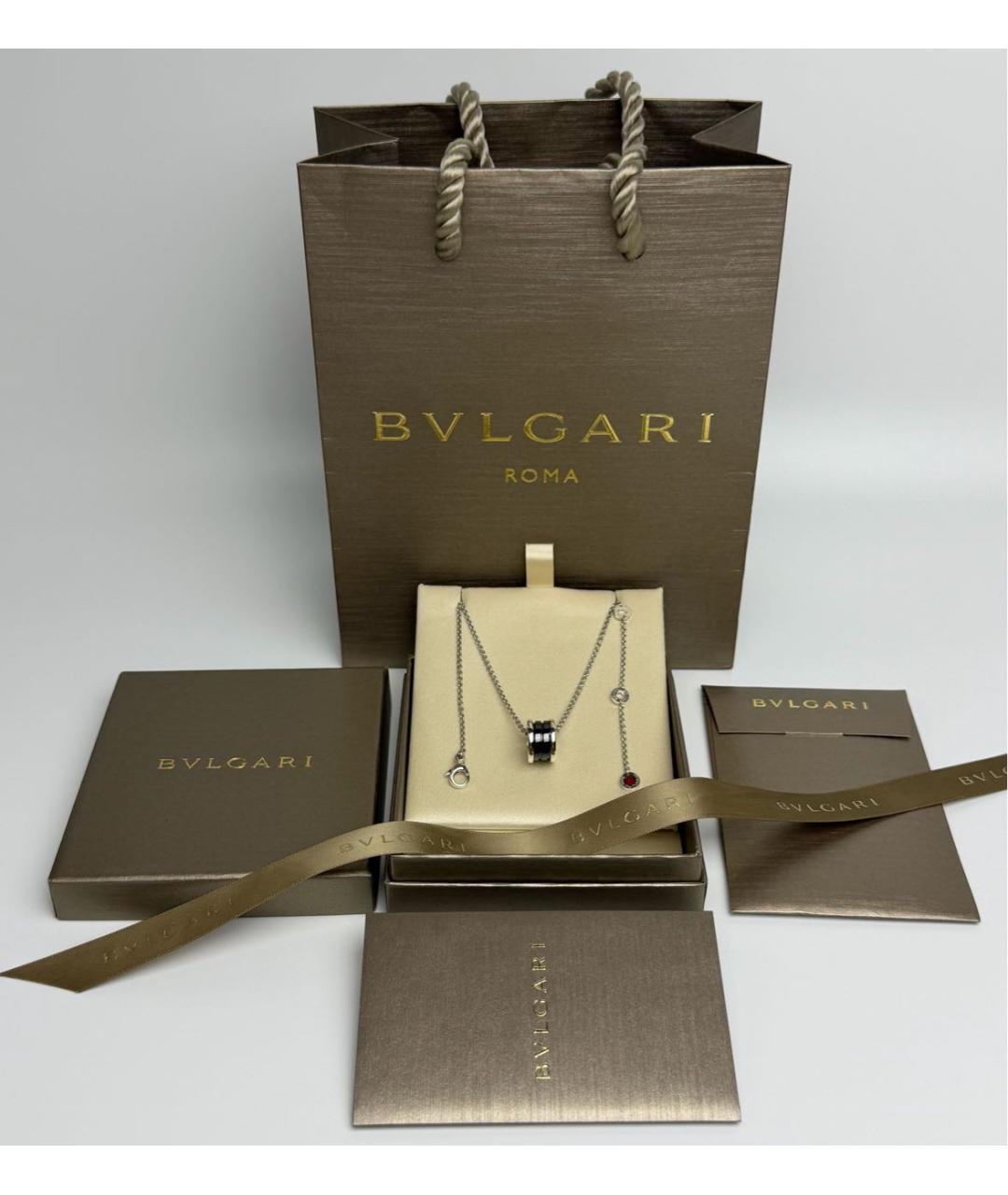 BVLGARI Черное серебряное колье, фото 2