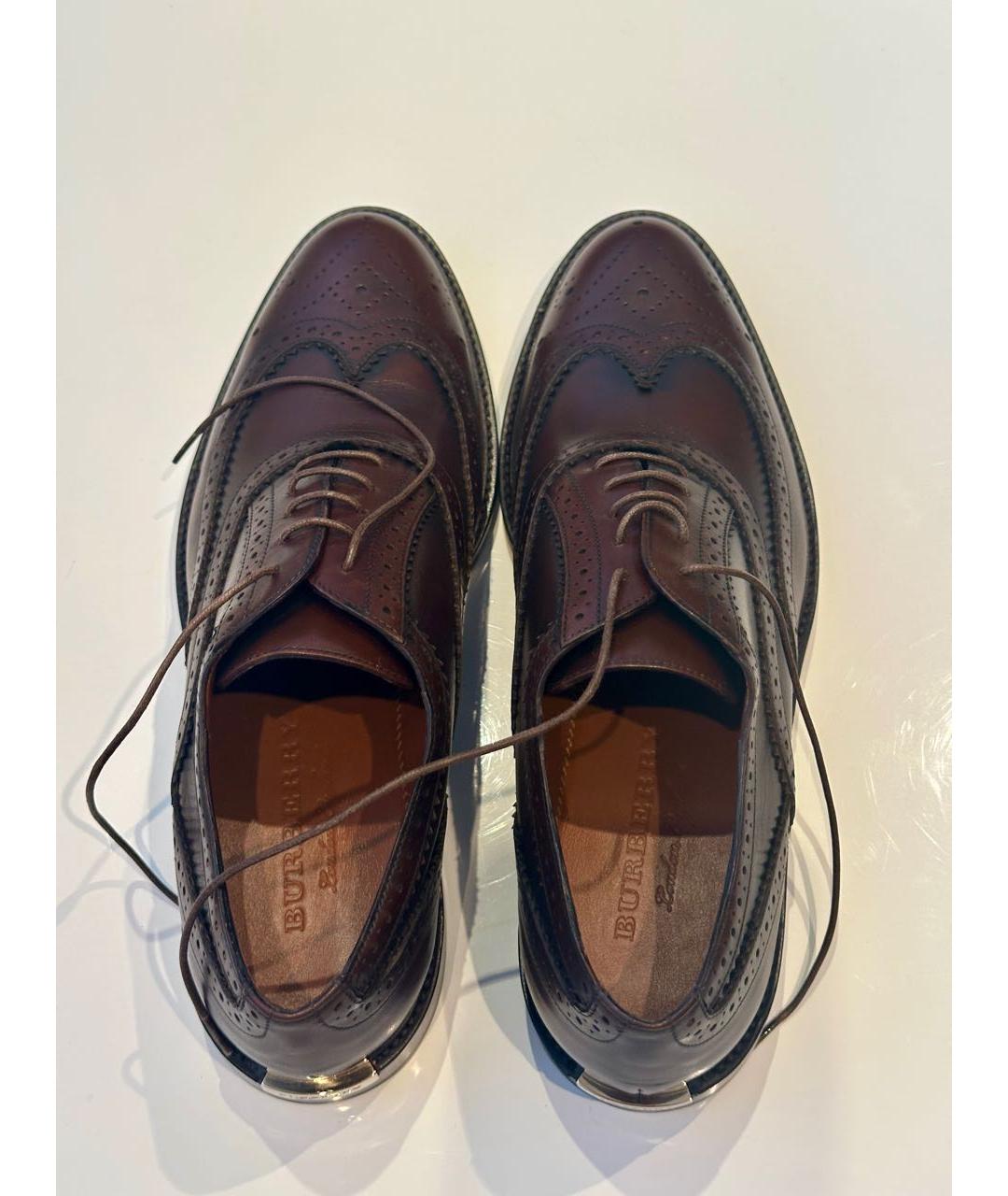 BURBERRY Коричневые кожаные брогги и оксфорды, фото 3