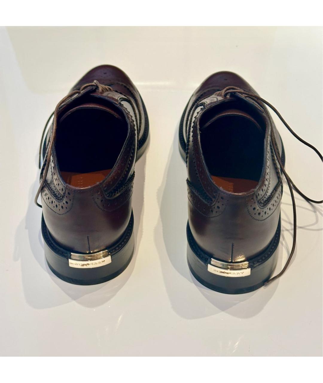 BURBERRY Коричневые кожаные брогги и оксфорды, фото 4