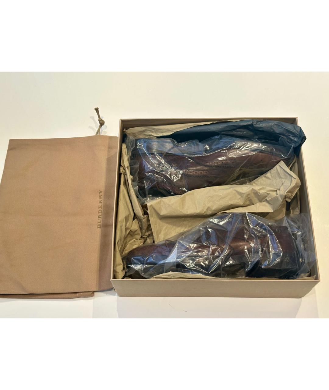 BURBERRY Коричневые кожаные брогги и оксфорды, фото 6