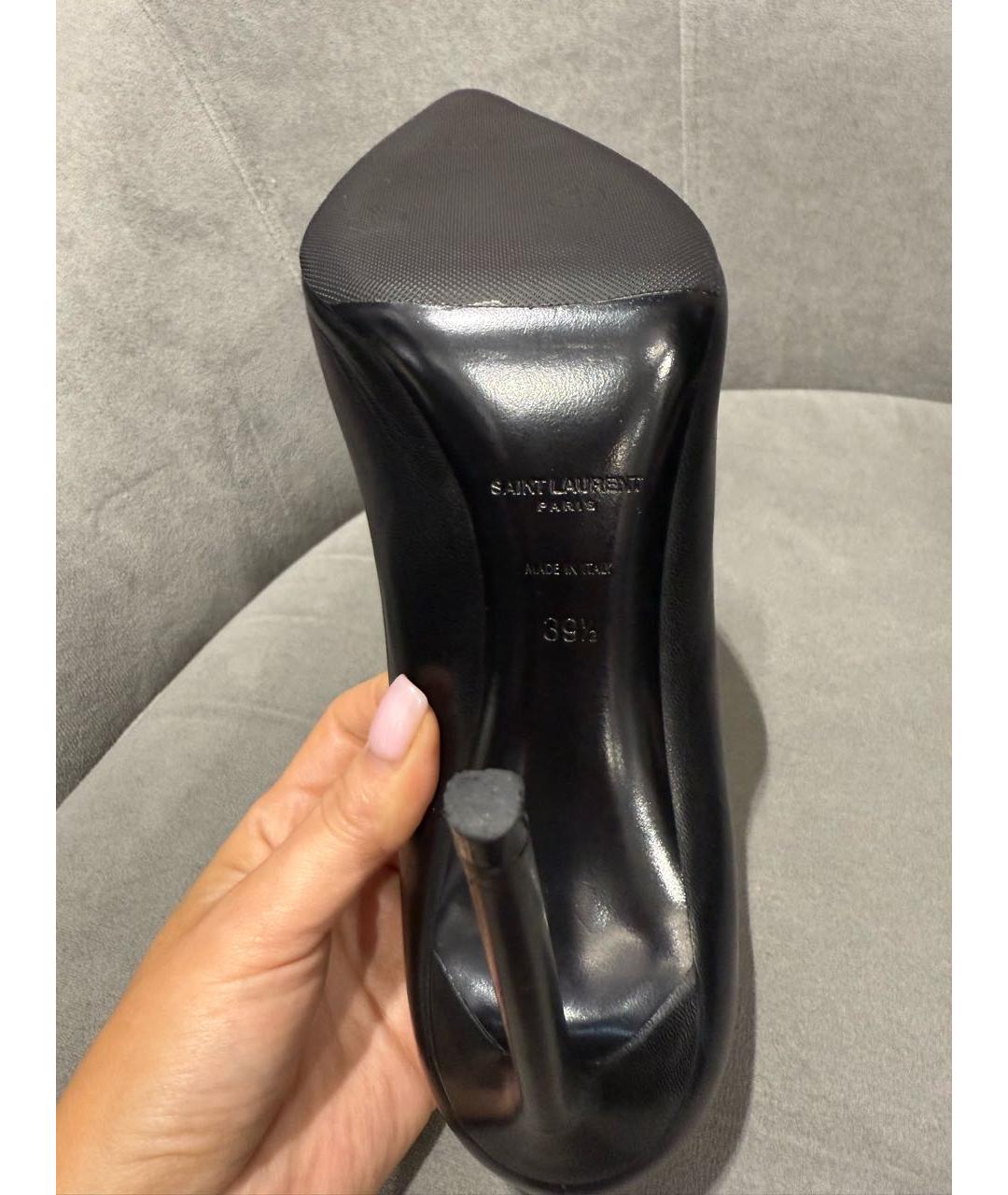 SAINT LAURENT Черные кожаные туфли, фото 5